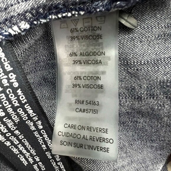 TOMMY HILFIGER Chambray Shirt Dress Tiered Dark Denim Navy Blue Popover Size 8 - Picture 13 of 14